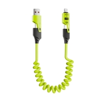 Καλώδιο φόρτισης & data σπιράλ - 4in1 - Fast Charge - X204 - 27-65W - 102048 - Green
