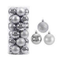 Σετ Χριστουγεννιάτικες μπάλες - 10cm - 20pcs - 326017 - Silver