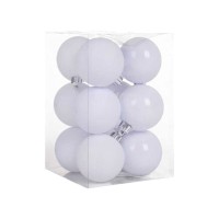 Σετ Χριστουγεννιάτικες μπάλες - 8cm - 12pcs - 326079 - White