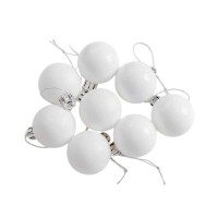 Σετ Χριστουγεννιάτικες μπάλες - 8cm - 6pcs - 326086 - White