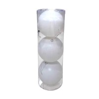 Σετ Χριστουγεννιάτικες μπάλες - 12cm - 3pcs - 326123 - White