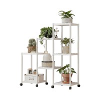 Διακοσμητική τροχήλατη ραφιέρα δαπέδου με 7 ράφια - YH9628-2A - 114128 - White