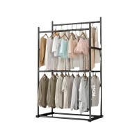 Μεταλλική κρεμάστρα δαπέδου διπλή - 100cm - 8677Y-N - Black - 421519