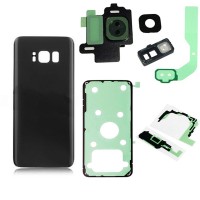 SAMSUNG G950F - Battery cover + Adhesive + Camera Lens Black High Quality OEM