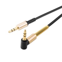 HOCO - UPA02 AUX Spring Audio Cable 3,5mm Angled Black