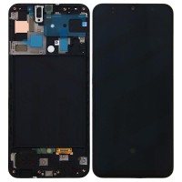 Samsung A205F Galaxy A20 - LCD Touch Black with Frame Original GH82-19571A Service Pack