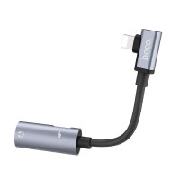 HOCO - LS18 Converter Lightning to Dual Lightning Audio + Charge Gray