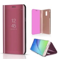 Samsung Galaxy S10e - Θήκη Book Style Clear View Ροζ-Χρυσή