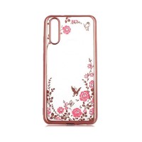 HUAWEI P Smart Pro (2019) - ΘΗΚΗ ΣΙΛΙΚΟΝΗΣ DIAMOND ΔΙΑΦΑΝΗ - ΡΟΖΕ ΧΡΥΣΗ ΜΕ ΣΧΕΔΙΑ