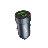 HOCO - Z32B Speed Up Car Charger Dual With Type C PD QC3.0A + USB 1.5A Fast Charging 4.5A 27W Gray