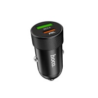 HOCO - Z32B Speed Up Car Charger Dual with Type C PD QC3.0A and USB 1.5A fast charger 4.5A 27W black