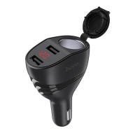 HOCO - Z34 Thunder Car Charger Dual USB 5V 3.1A max + Chigarette Lighter Slot 96W Black