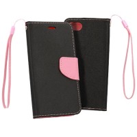 XIAOMI Redmi Go - ΘΗΚΗ NETONE FANCY DIARY BOOK STYLE ΠΟΡΤΟΦΟΛΙ ΜΑΥΡΗ - ΡΟΖ