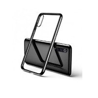 HUAWEI Y6p - ΘΗΚΗ ΣΙΛΙΚΟΝΗΣ COLOR LINE ΔΙΑΦΑΝΗ - ΜΑΥΡΗ