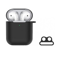 Devia - Naked Silicone Case Suit for  AirPods (with loophole) Black