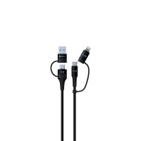 Devia - Extreme series EC504 speed multi functions 4 in 1 PD Cable 1,5m 60W 2,4A Black