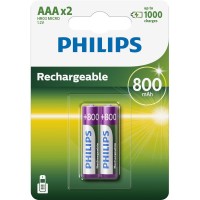Philips - LR03 AAA 800mAh Επαναφορτιζόμενη Μπαταρία 2 τεμαχίων