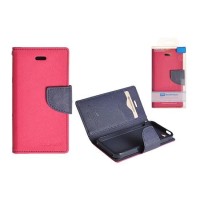 SAMSUNG Galaxy Alpha - ΘΗΚΗ MERCURY FANCY DIARY BOOK STYLE ΠΟΡΤΟΦΟΛΙ ΡΟΖ - ΜΠΛΕ