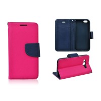 SONY Xperia E4g - ΘΗΚΗ NETONE FANCY DIARY BOOK STYLE ΠΟΡΤΟΦΟΛΙ ΡΟΖ - ΜΠΛΕ