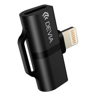 Devia - Smart Series Αντάπτορας Lightning σε 2x Lightning Μαύρο