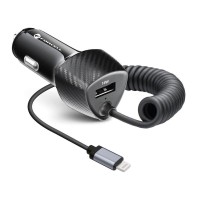 Forcell - Φορτιστής Αυτοκινήτου Carbon θύρα USB QC 3.0 18W και Καλώδιο Lightning PD20W (CC50-1AL)