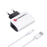 Forcell - Φορτιστής USB A 1A και Καλώδιο Lightning Λευκός