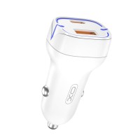 XO - CC37 Car Charger 20W, USB-A, USB-C, QC 3.0 PD White