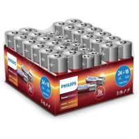 Philips - LR6 AA + LR03 AAA POWER ALKALINE Battery AA x 24 τμχ ΑΑΑ χ 16 τμχ Blister 24 τεμ