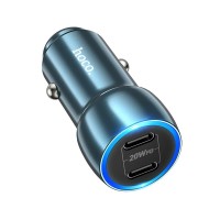HOCO - Z48 car charger 2x Type C PD 40W sapphire blue