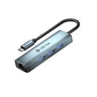 Devia - Adapter HUB USB-C 3.1 to 3x USB 3.0 deep gray