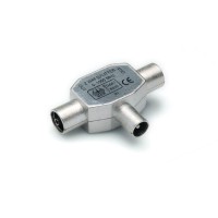 G&BL Antenna 2 way splitter, 1 x coax plug IEC 9,5mm - 2 x coax socket IEC 9,5mm, Metal