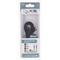 G&BL CAT 6 Network Cable U/UTP, Flat, 30AWG, Pure Copper, Black, L.2,0 m