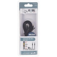 G&BL CAT 6 Network Cable U/UTP, Flat, 30AWG, Pure Copper, Black, L.3,0 m