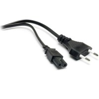 G&BL Power Cord, Euro (Type C) plug - C7 socket, Double Shielding, Black, L.1,8 m