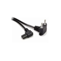 G&BL Power Cord,90°  Euro (Type C) plug - 90° C7 socket, Double Shielding, Black, L.1,8 m