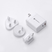 Forcell - 45W travel charger 3in1 Type C + USB A PD QC4. 0 3A 45W with replaceable plugs (EU / UK / US)