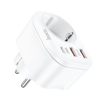 Hoco - NS3 charger multifunctional charger Type C PD 20W + 2x USB QC30
 3A + socket white