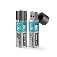 ColorWay - Rechargeable Battery (CW-UBAA-02) - 2x AA USB, 1200mAh, 1.5V, for Mice/Keyboards/Remote Control, Li-Polymer - Gray