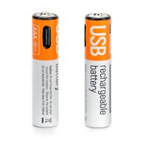 ColorWay - Rechargeable Battery (CW-UBAAA-09) - 2x AAA Type-C, 590mAh, 1.5V, for PC Accessories/Cameras, Li-Polymer - Gray