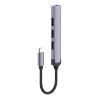 ColorWay - Docking Station (CW-HUB04) - 3x USB 2.0, 1x USB 3.0, OTG, Plug&Play, 5Gps, Indicator, Type-C Cable - Silver