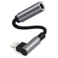 Techsuit - Premium Cable Adapter MusicDoX (AC6) - Lightning to 3.5mm Jack, Hi-Fi Sound, 3A, 0.1m - Gray