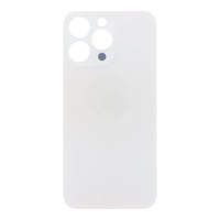 Apple iPhone 15 Pro Max - Battery Cover + Adhesive Large Hole White Titanium HQ OEM with Logo
