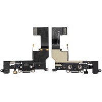 Apple iPhone 5S - Charging Flex Cable Connector + microphone Audio Jack Black Original
