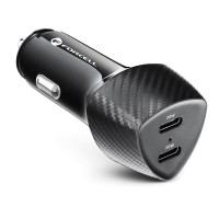 Forcell - Φορτιστής Αυτοκινήτου Carbon δύο θύρες Type C 3.0 PD 20W (CC50-2C)