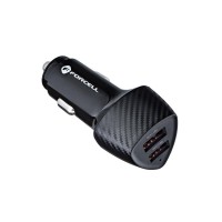 Forcell - Φορτιστής Αυτοκινήτου Carbon δύο θύρες USB A QC3.0 3A 36W (CC50-2A)