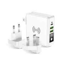 Forcell - Πολυλειτουργικός Φορτιστής 4 σε 1 με θύρες USB/USB C Ασύρματη Φόρτιση 15W Powerbank 8000mAh