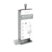 Devia - Idrawer series smart Car Charger Set with Lightning cable White (5V3.1A,2USB)