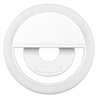 Selfie Ring Light LED με Ενσωματωμένη Επαναφορτιζόμενη Μπαταρία 500mAh, Καλώδιο Φόρτισης MicroUSB