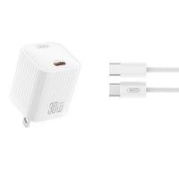 XO - L148 Φορτιστής GAN PD 30W 1 Θύρα Type C + Καλώδιο Type C Λευκά