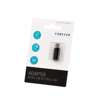 Forever - Adapter MicroUSB female to Type C male Black